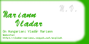 mariann vladar business card